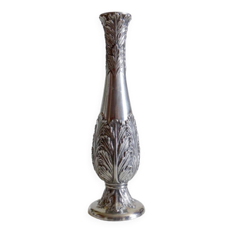 Art Nouveau silver metal soliflore vase