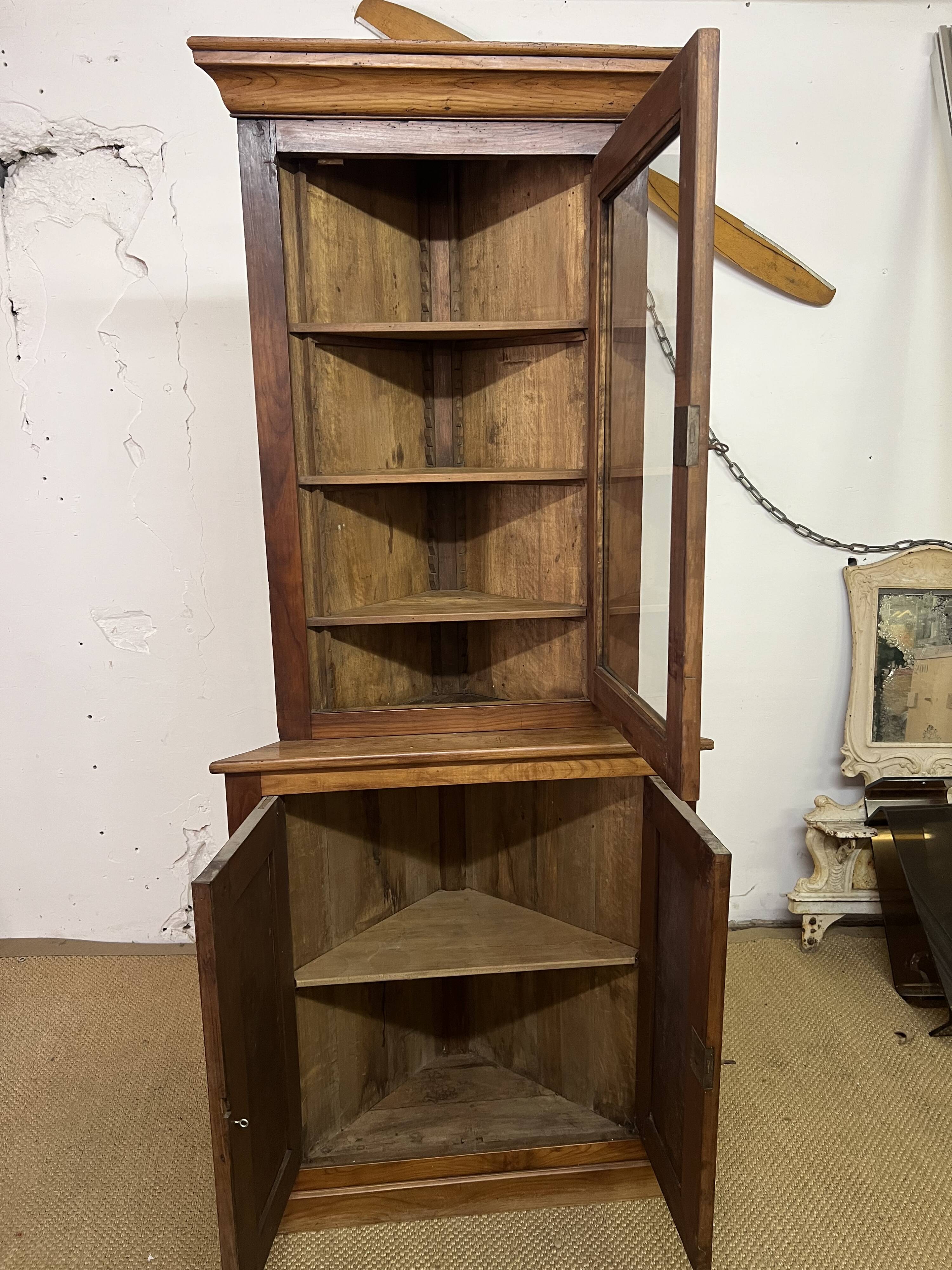 Elégant Meuble d'angles deux corps XXème