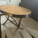 Vintage metal and ceramic table