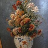 Oil on panel with bouquet