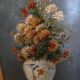 Oil on panel with bouquet