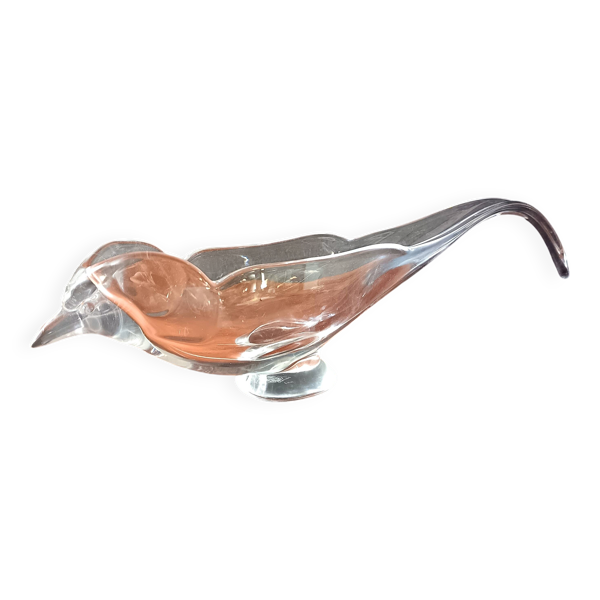 Grand OISEAU Vide Poche Cristal de VANNES vintage