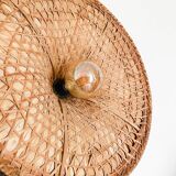 Woven wicker hat pendant