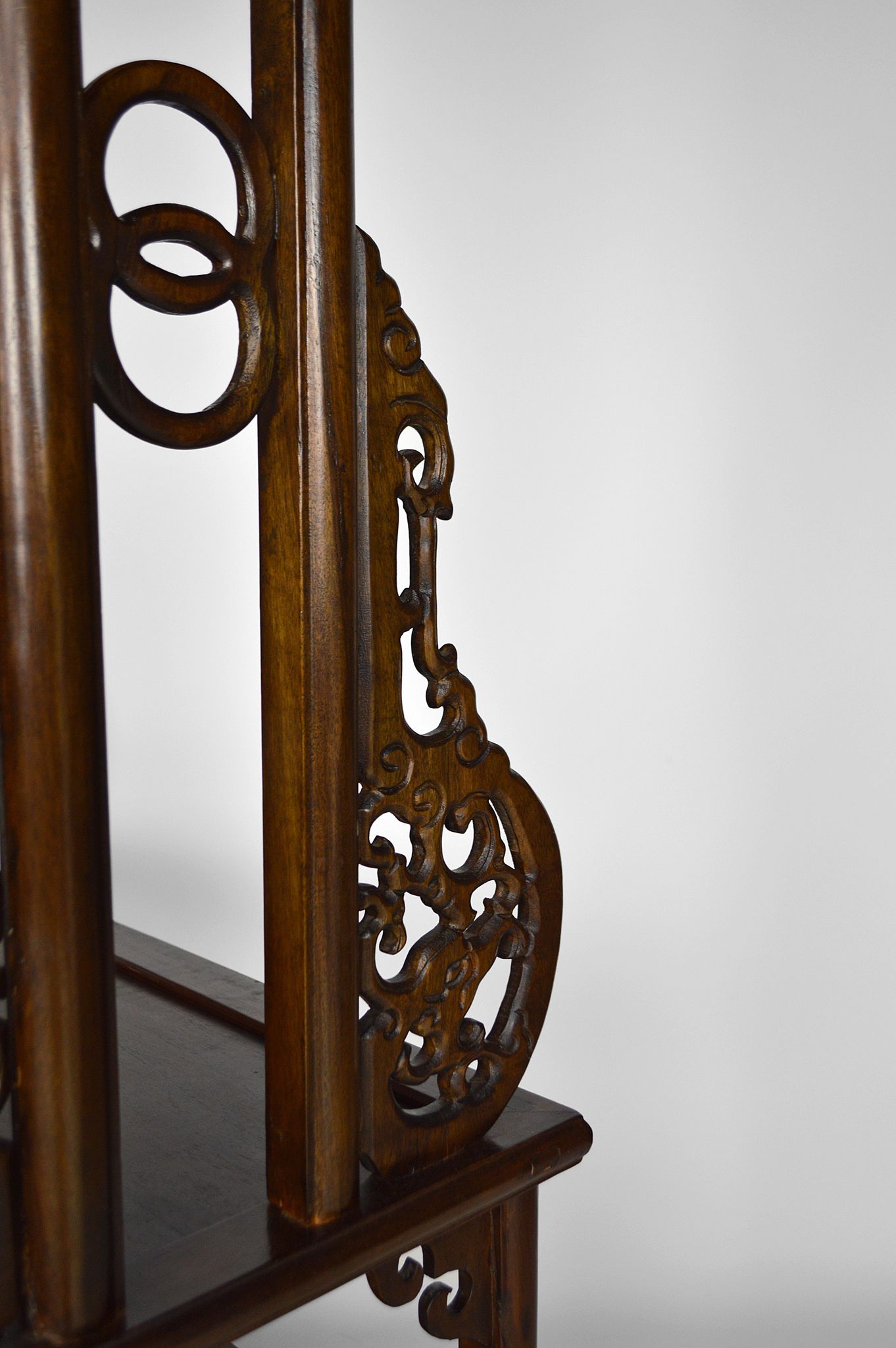 Wardrobe with Asian coat made of wood carved with dragons