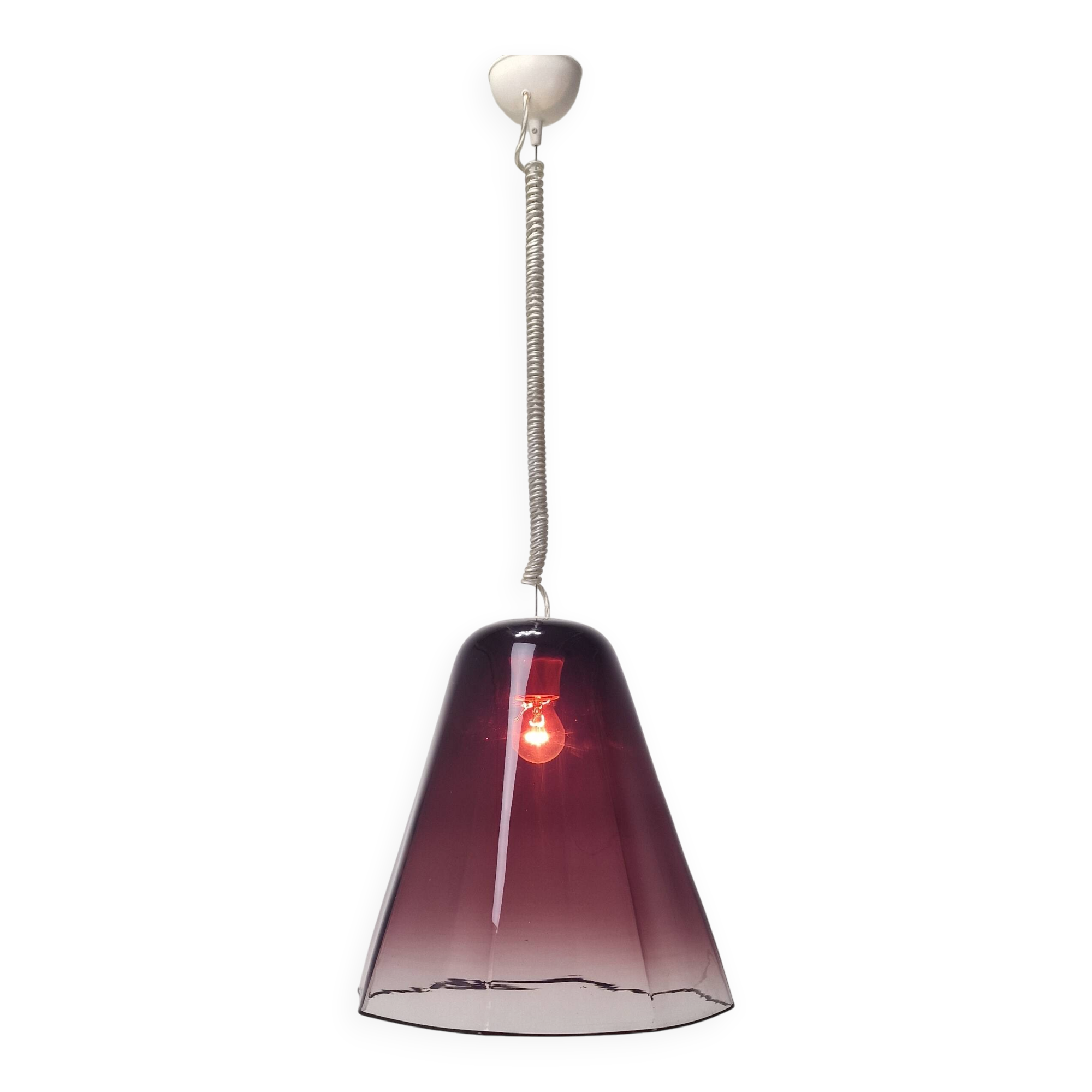 Italian Elegance – Leucos Pendant Light with Transparent Purple Murano Glas