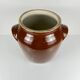 Large confit/grease pot, antique stoneware, brown colour, 1900.