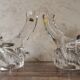 Pair of candle holders two crystal branches