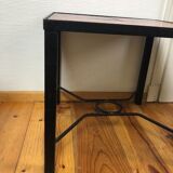 Pair modernist ceramic and metal tables, from the Cloutier Brothers, from the 1960s