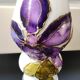 Stylish Kalina Poland vase. Floral decoration. Unique signed piece, 27 cm