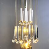 Vintage chromed cascading chandelier, 1970s