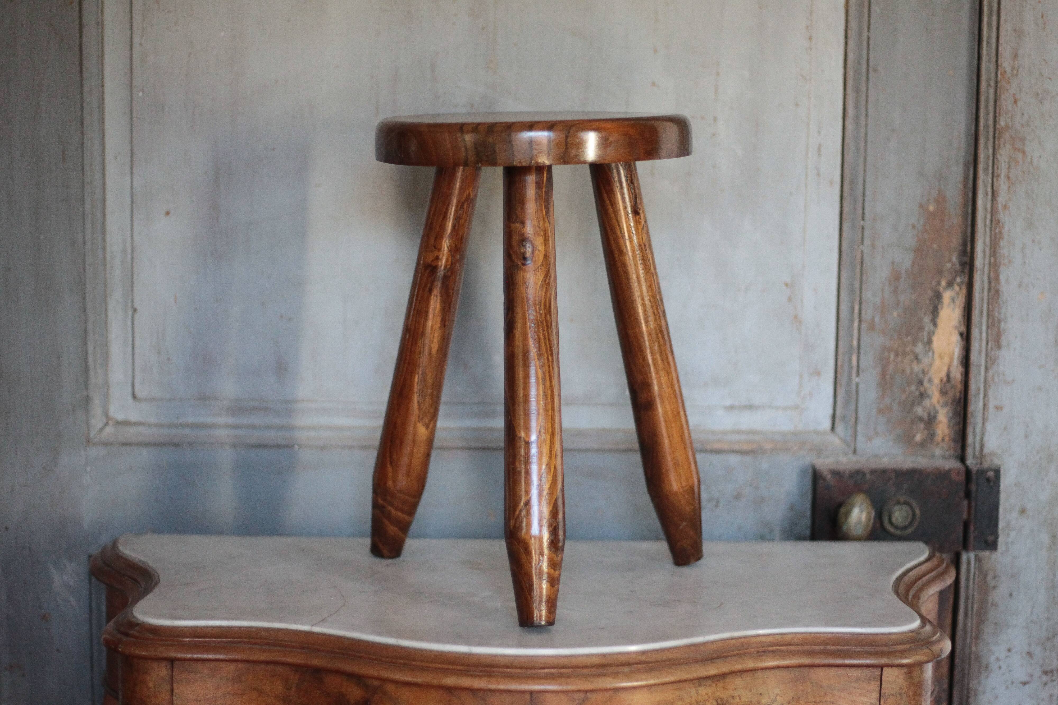 Tabouret vintage, tabouret bois, tabouret tripode , tabouret d'appoint