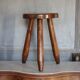 Tabouret vintage, tabouret bois, tabouret tripode , tabouret d'appoint