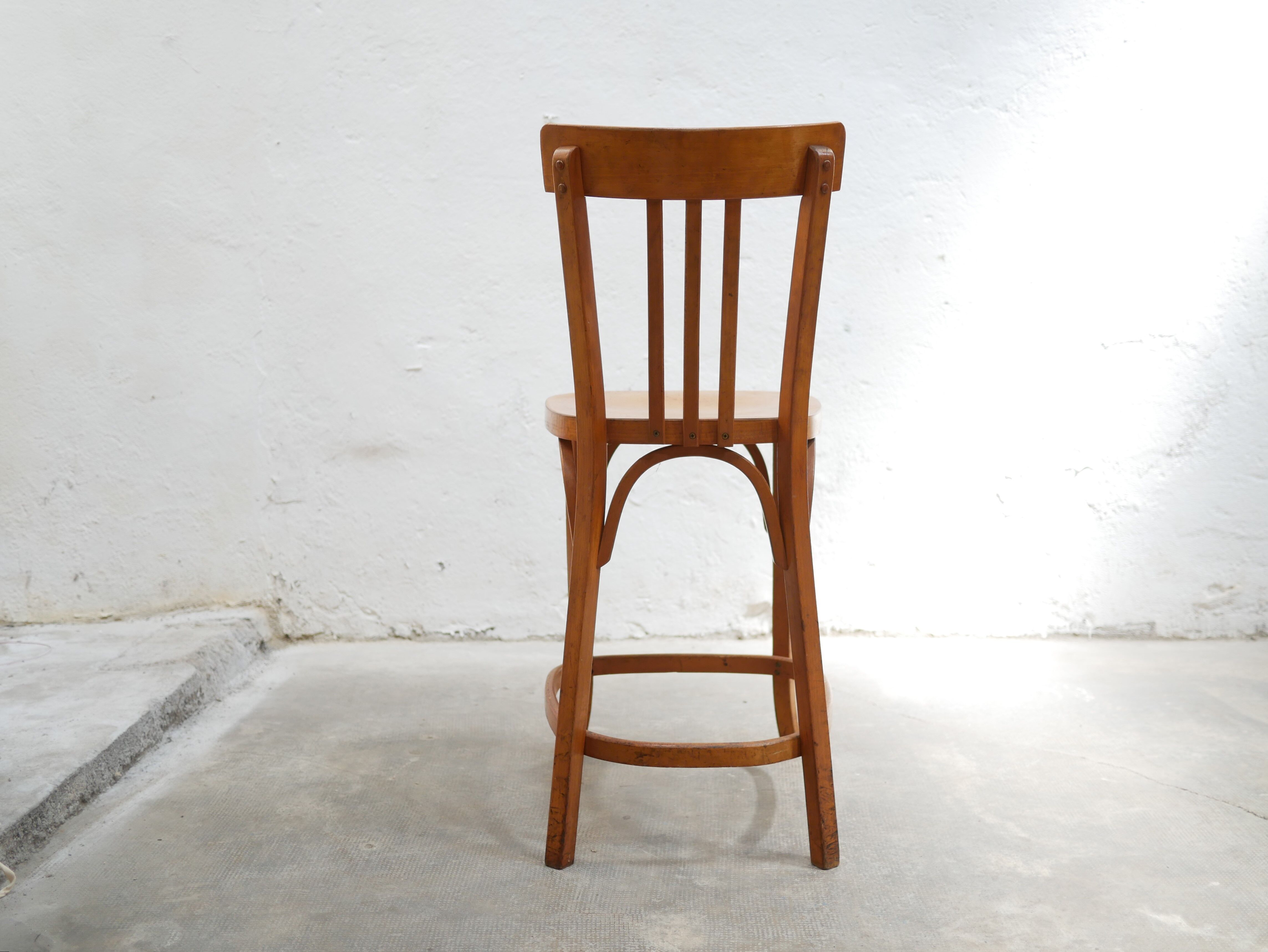 Vintage wooden bar chair by Baumann editions