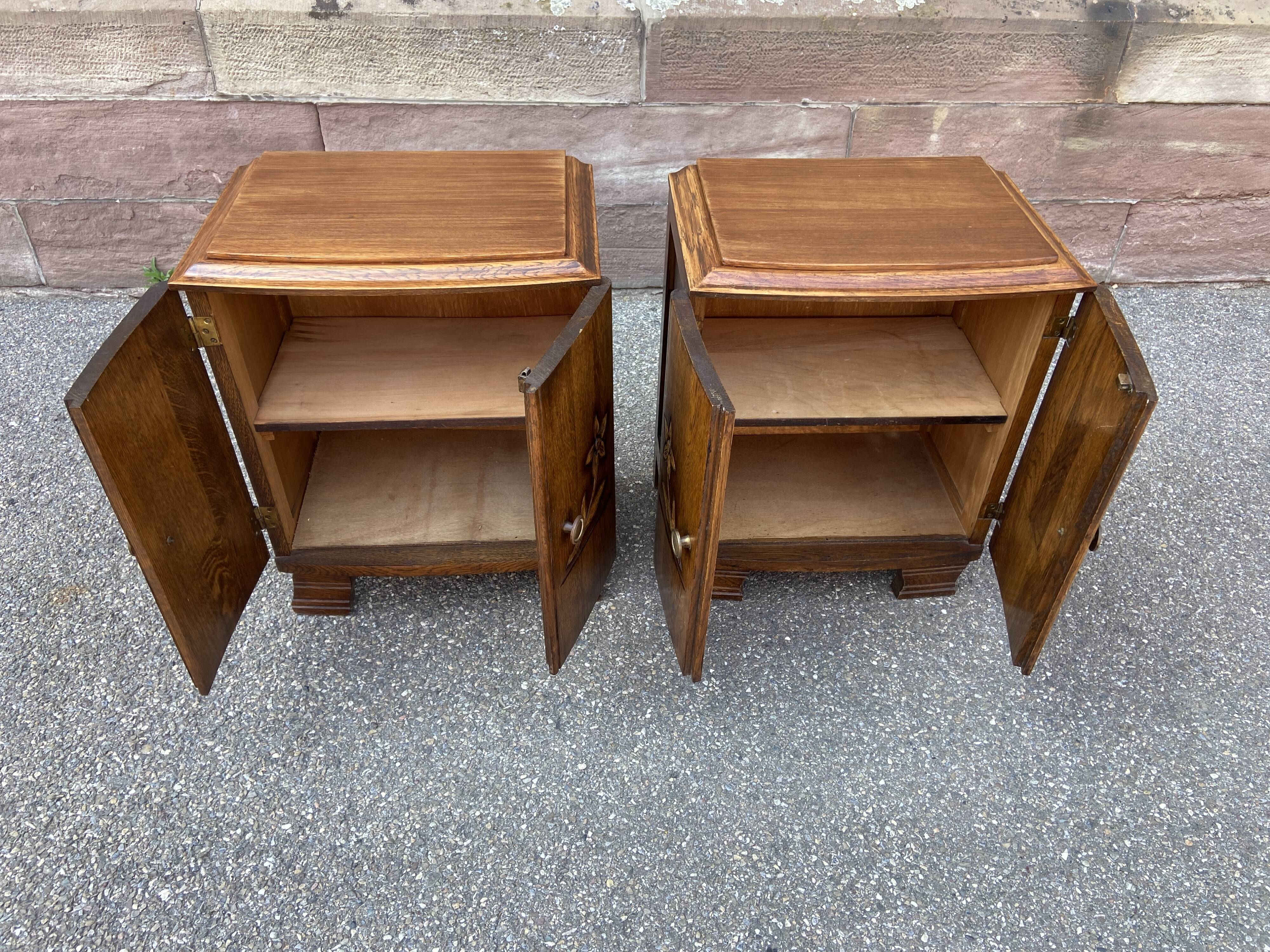 Pair of vintage Art Deco bedside tables from the 1950s
