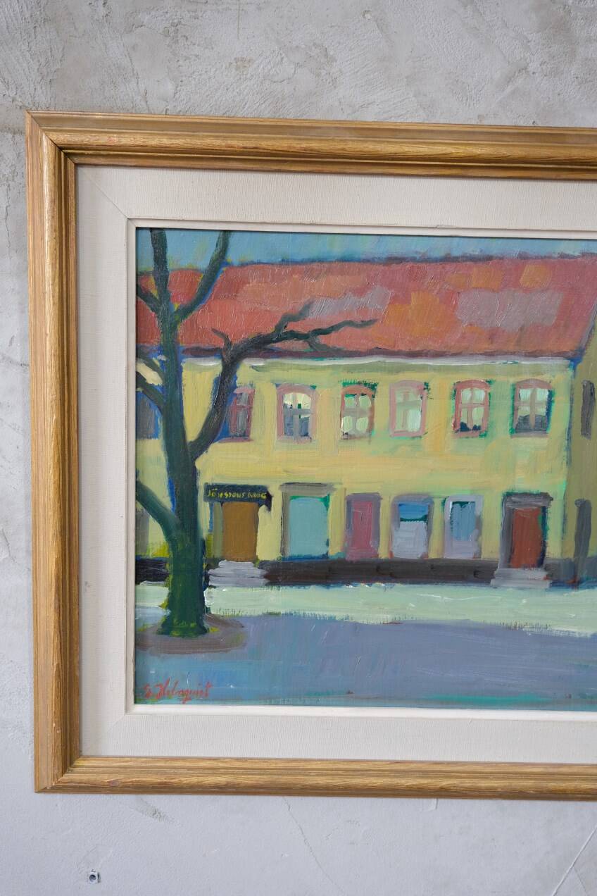 Sigvard Holmqvist, Swedish Modern Oil Painting, 1960s, Framed