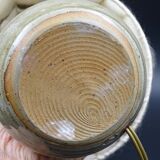 Pair of bedside lamps in stoneware and wool lampshades - Vintage around 1970