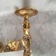 Pair wall lamps gilded bronze atlas globe style louis xv/xvi