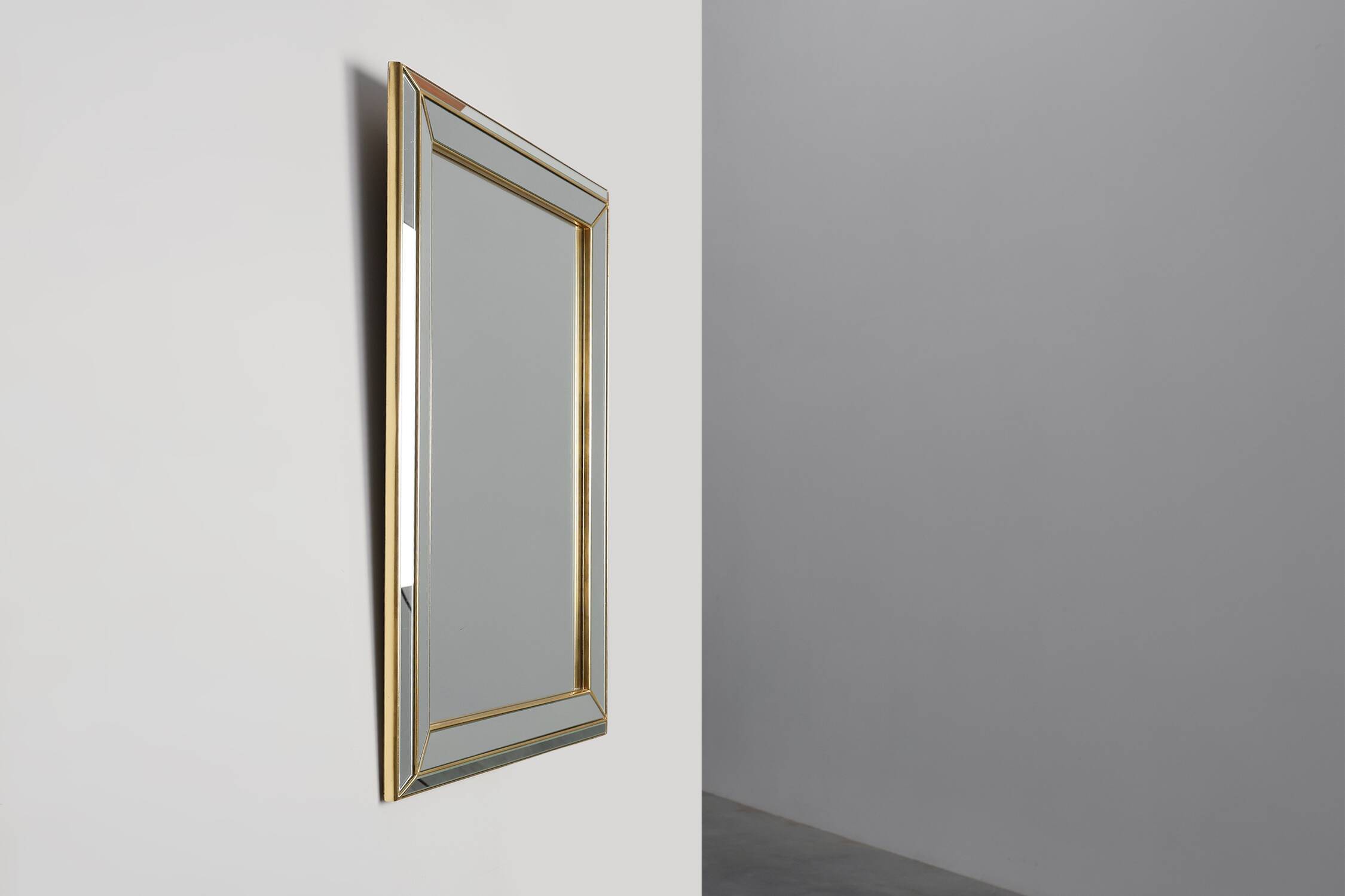 Large Hollywood Regency Deknudt Mirror in Gilt Frame, Belgium, 20th century
