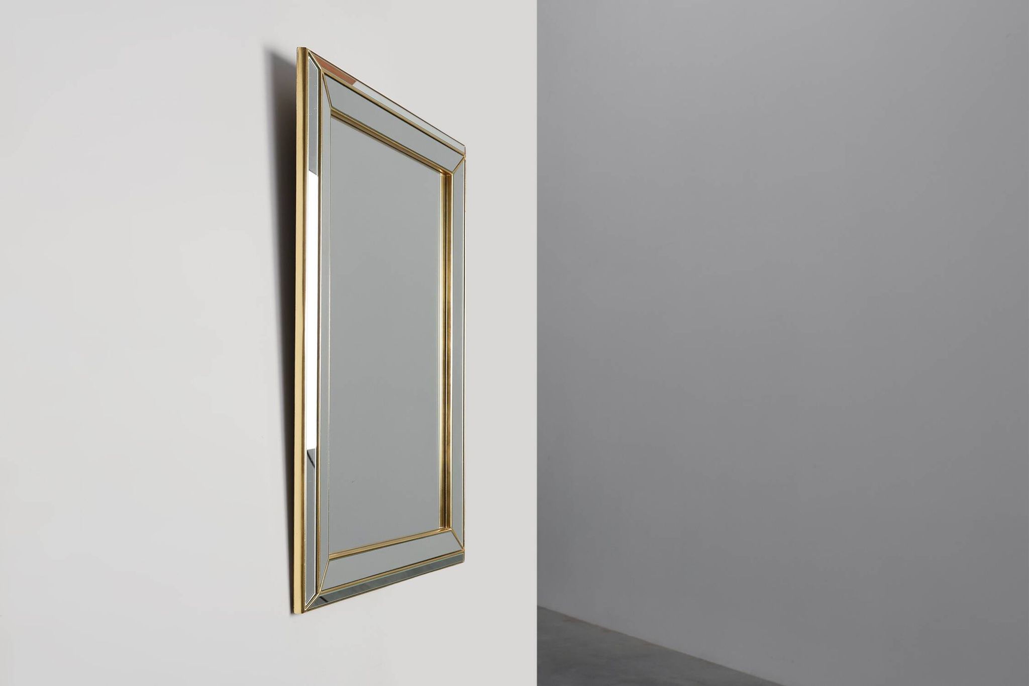 Large Hollywood Regency Deknudt Mirror in Gilt Frame, Belgium, 20th century