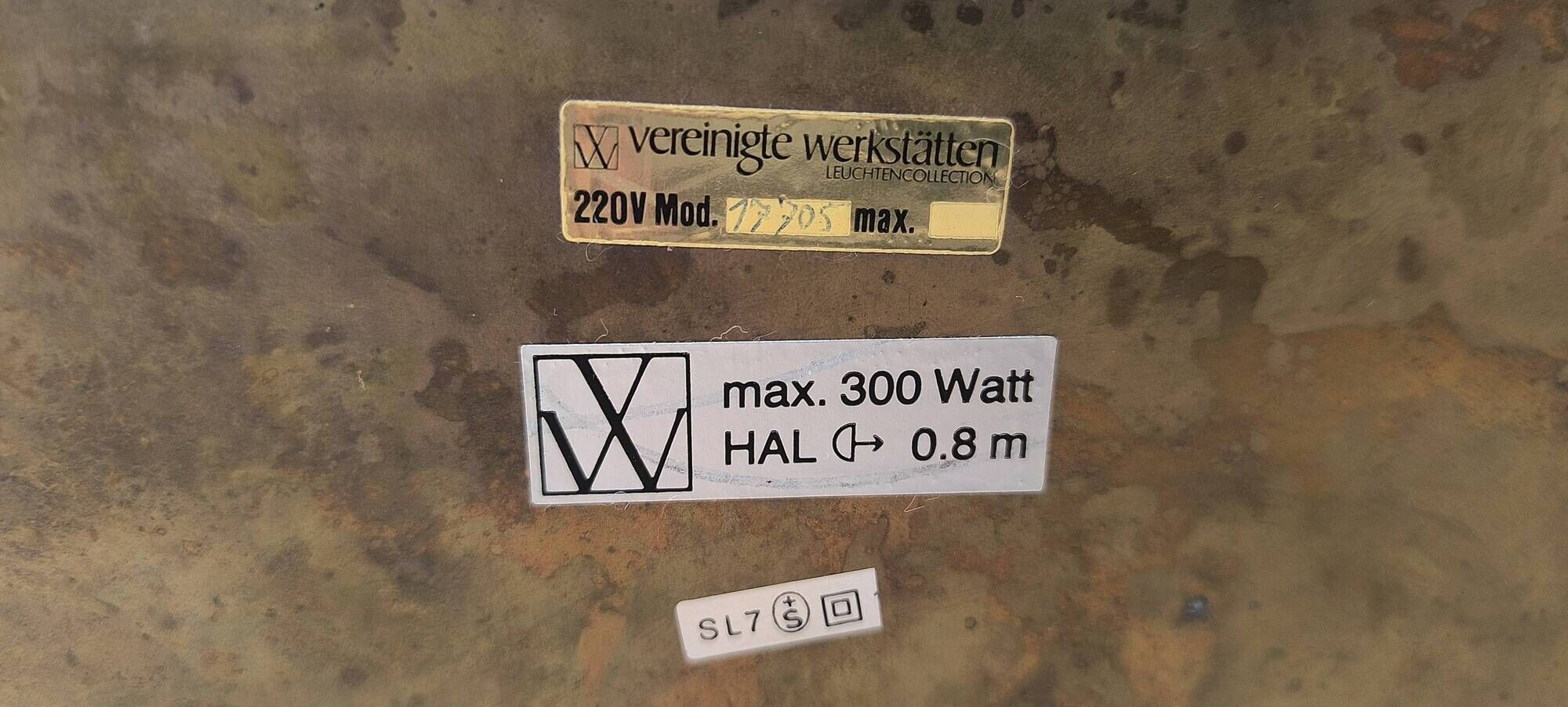 Magnificent and rare german floor lamp signed vereinigte werkstätten