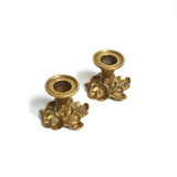Duo of brass candle holders