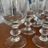 Set of 6 vintage wine glasses in bubble glass, retro chic style