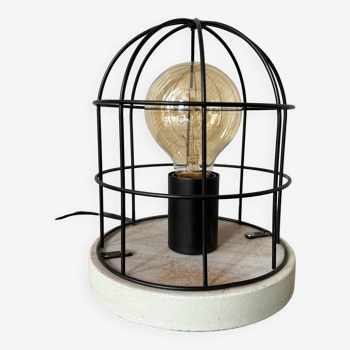Table lamp cage marine style with filament bulb