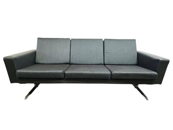 Fauteuil / canapé / canapé vintage des années 70 avec cadre chromé