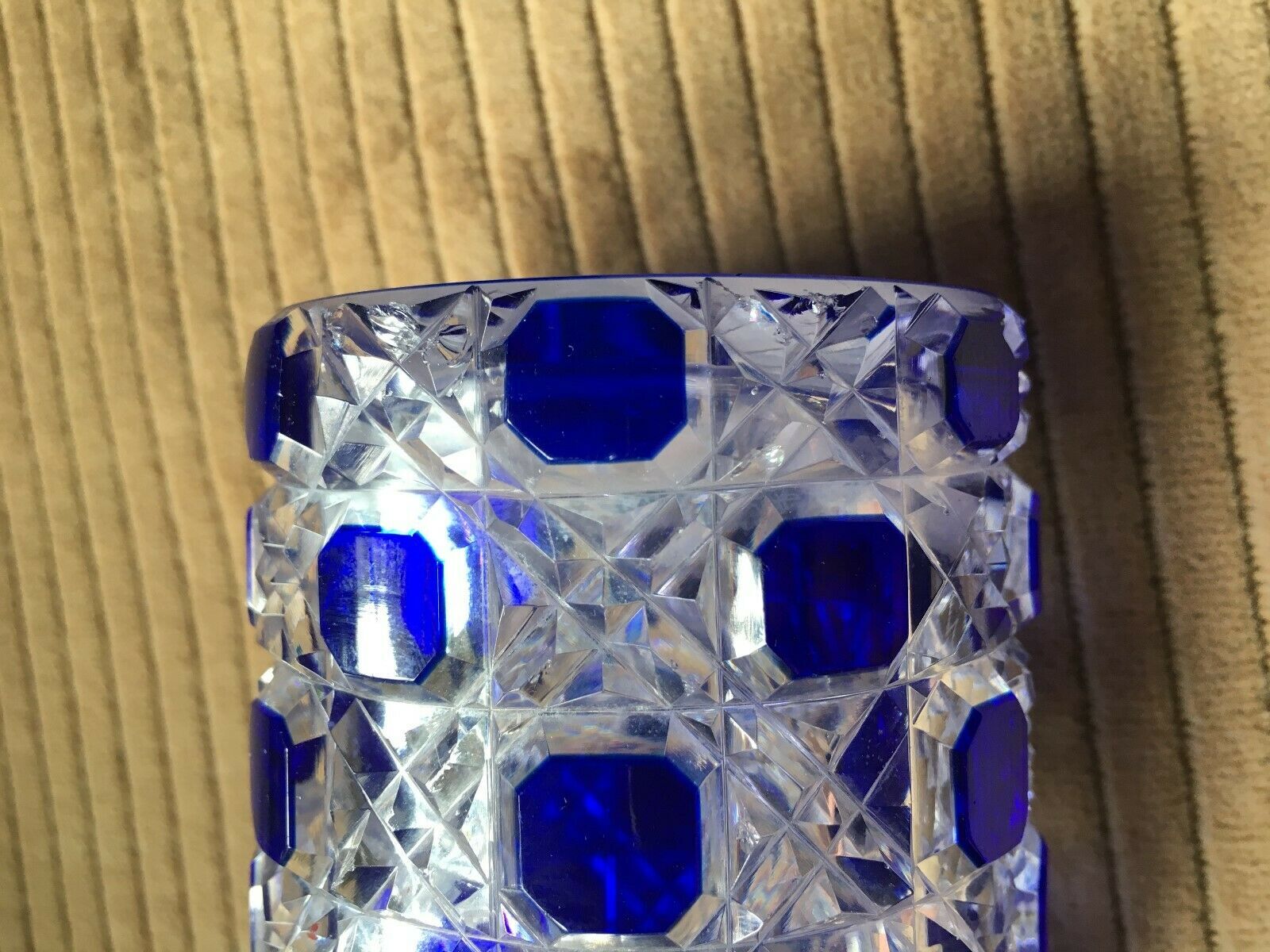 Baccarat crystal bottle model diamonds stoned blue