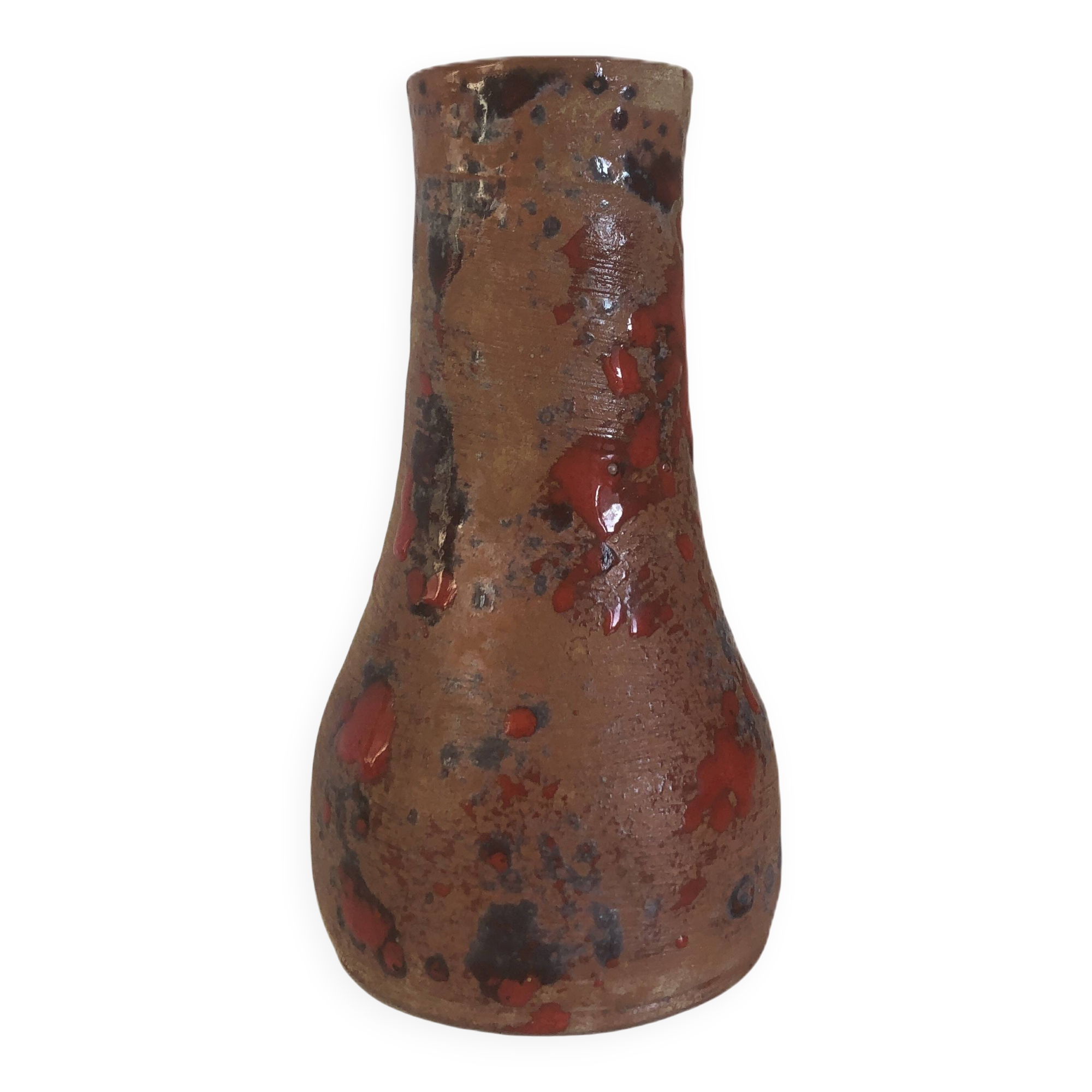 Brutalist vase with dripping decoration