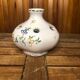 Old moustiers flower stick vase vintage painted white ceramic