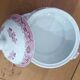 Vintage soup tureen in English earthenware Churchill Rosa pink Willow pattern.