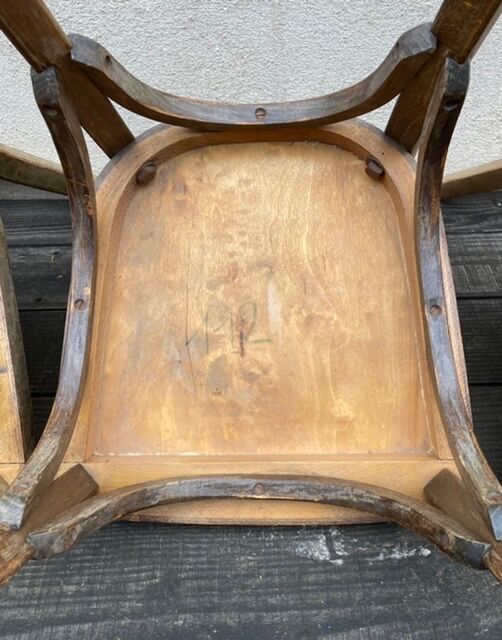 Set of 4 antique bistro chairs