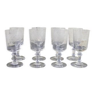 Series of eight antique glasses