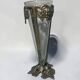 Antique Art Nouveau vase in patinated bronze metal with removable glass.