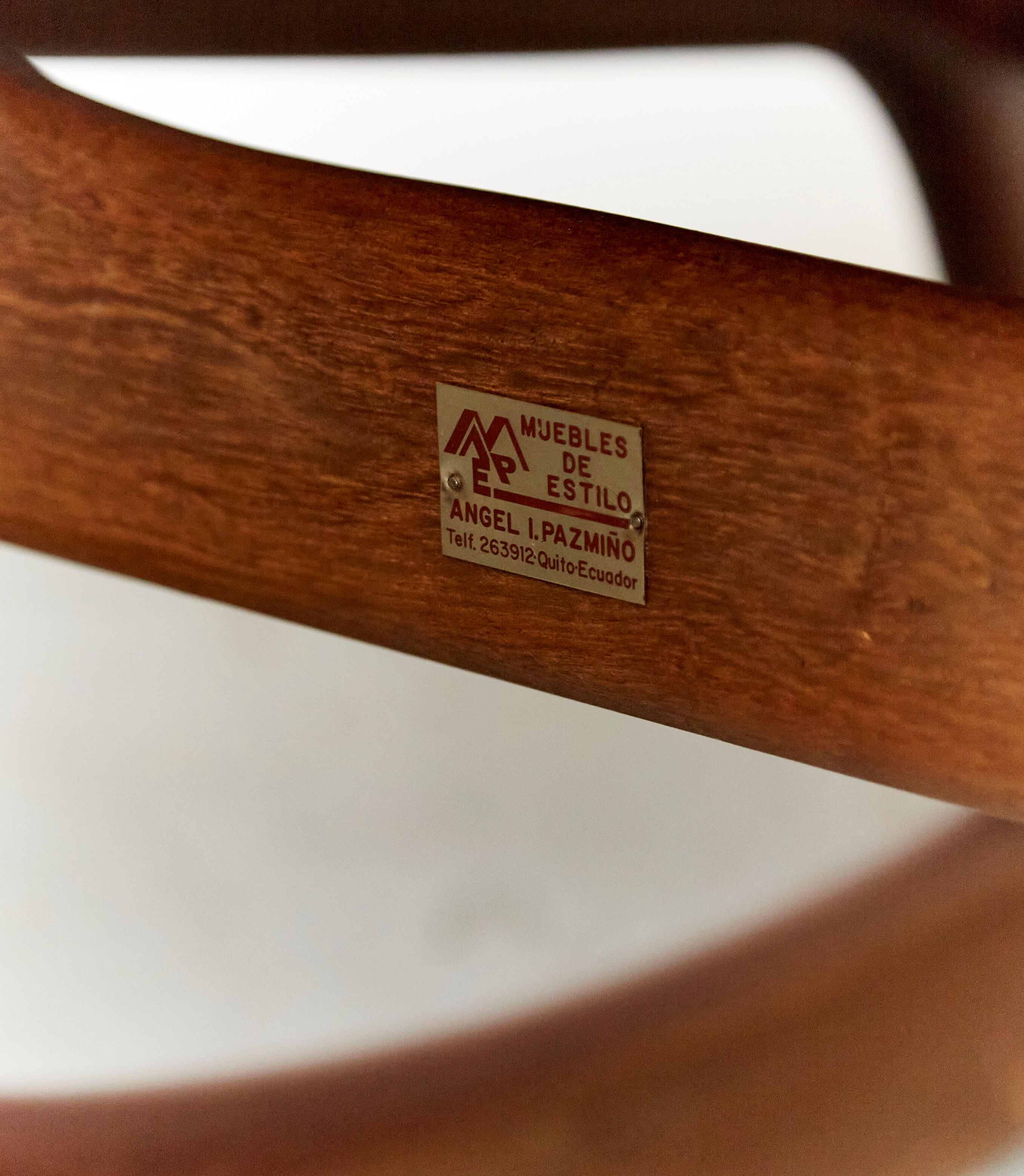 Angel I. Pazmino rocking chair for Muebles de Estilo