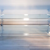 Glass and plexiglass coffee table, 1970-80