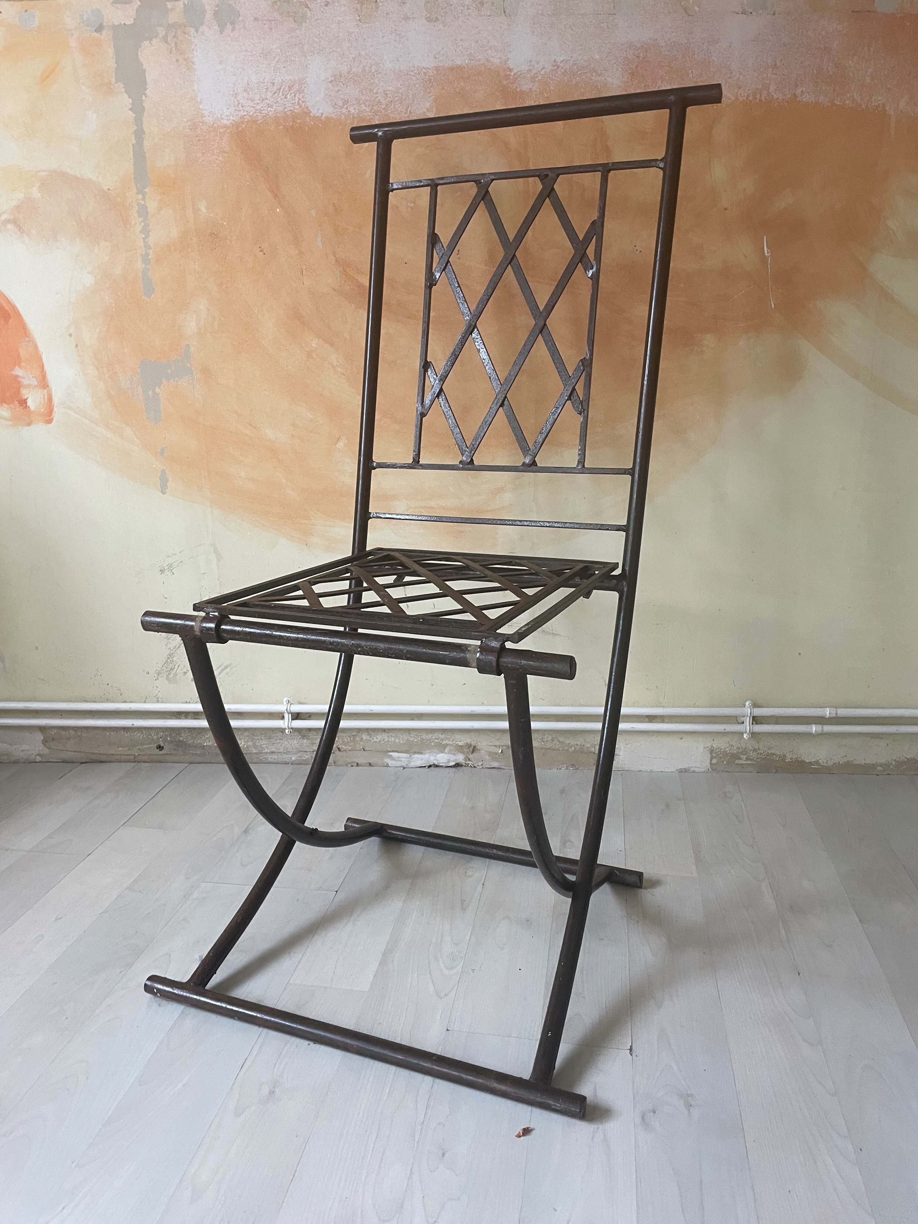 Folding chair antique handmade ironwork