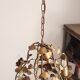 Chandelier hand-forged Hollywood Regency rose leaf decorations