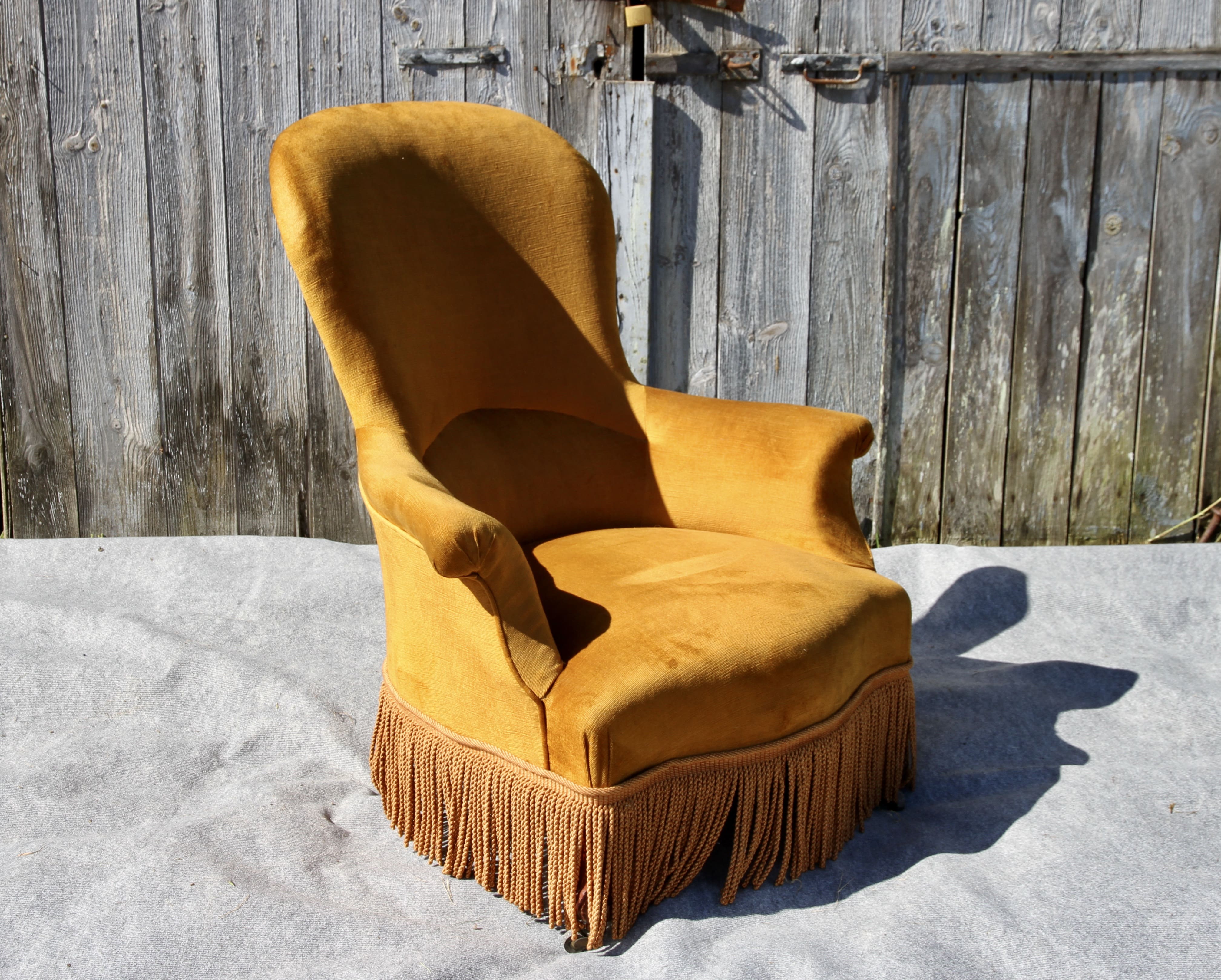 Velvet armchair, 20th century