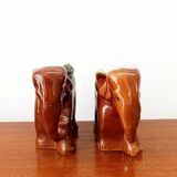 Pair of vintage ceramic elephant vases