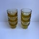 Set of 6 yellow glass shot glasses in 70s