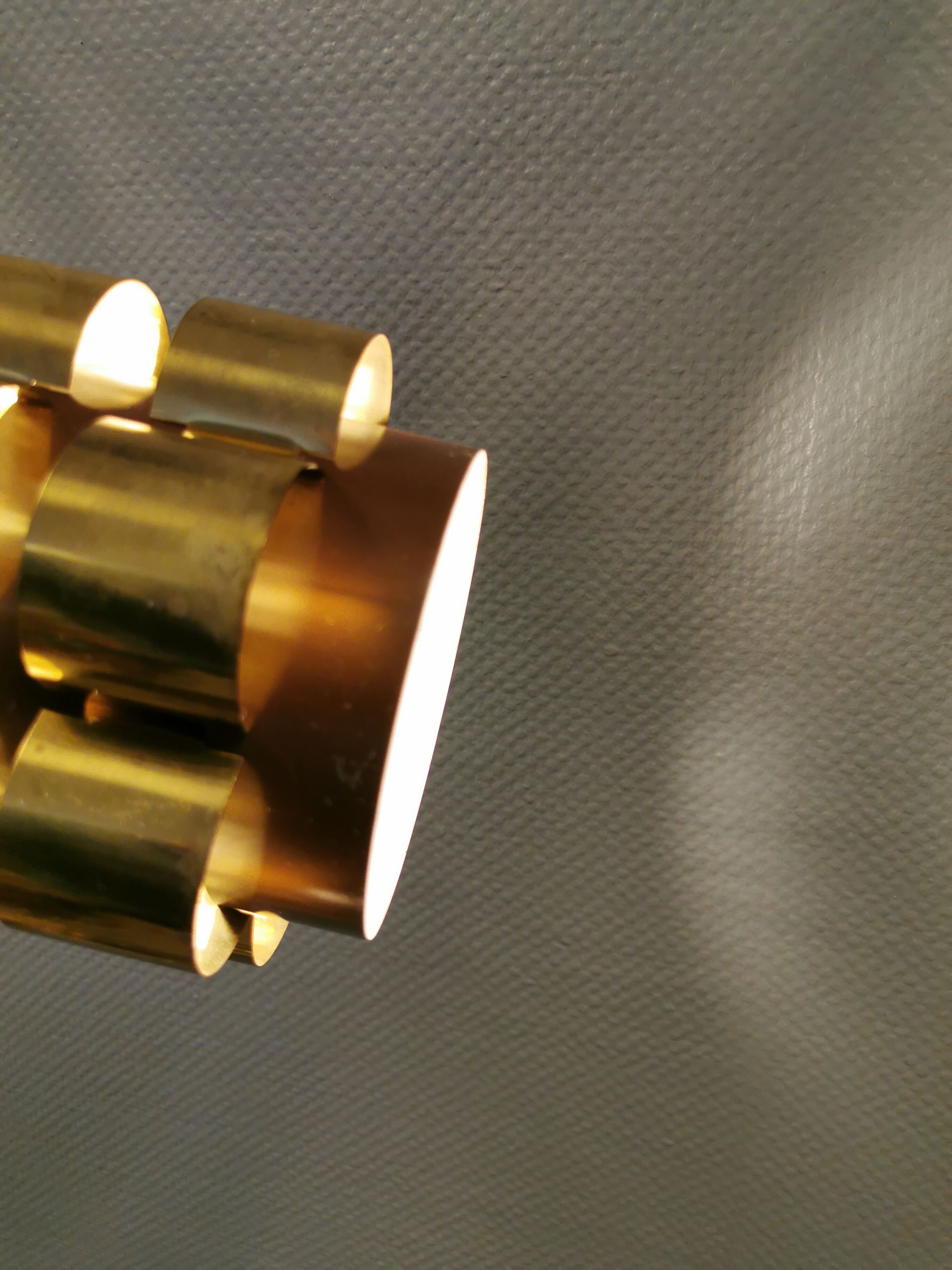 Danish hanging lamp from the 70s, in thin cut metal.