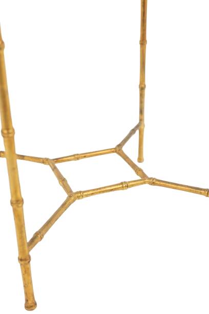 Golden metal side table with a grey marble top, 20th century.