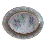Oval tray in cloisonné enamel signed A Schelde