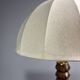 Midcentury brutalist wood turned mushroom table lamp, Charles Dudouyt style