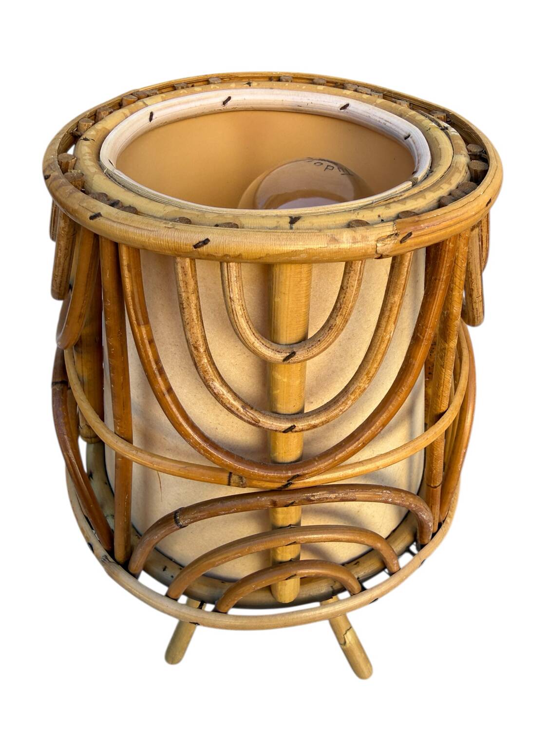 Set of 3 rattan lamps from the 1960s France