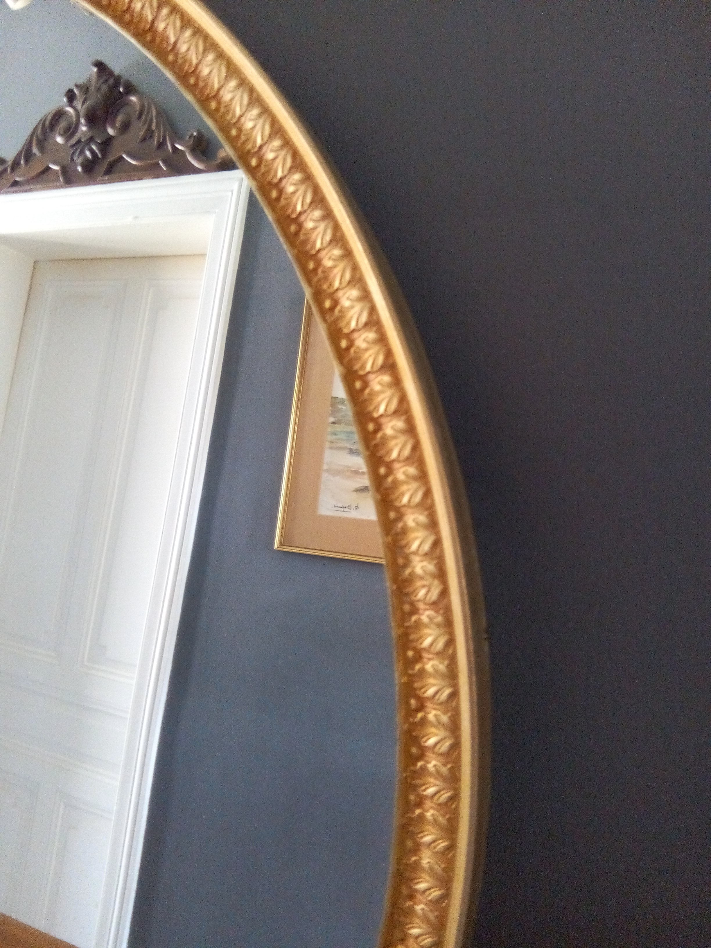 Round mirror gold metal style Louis XV