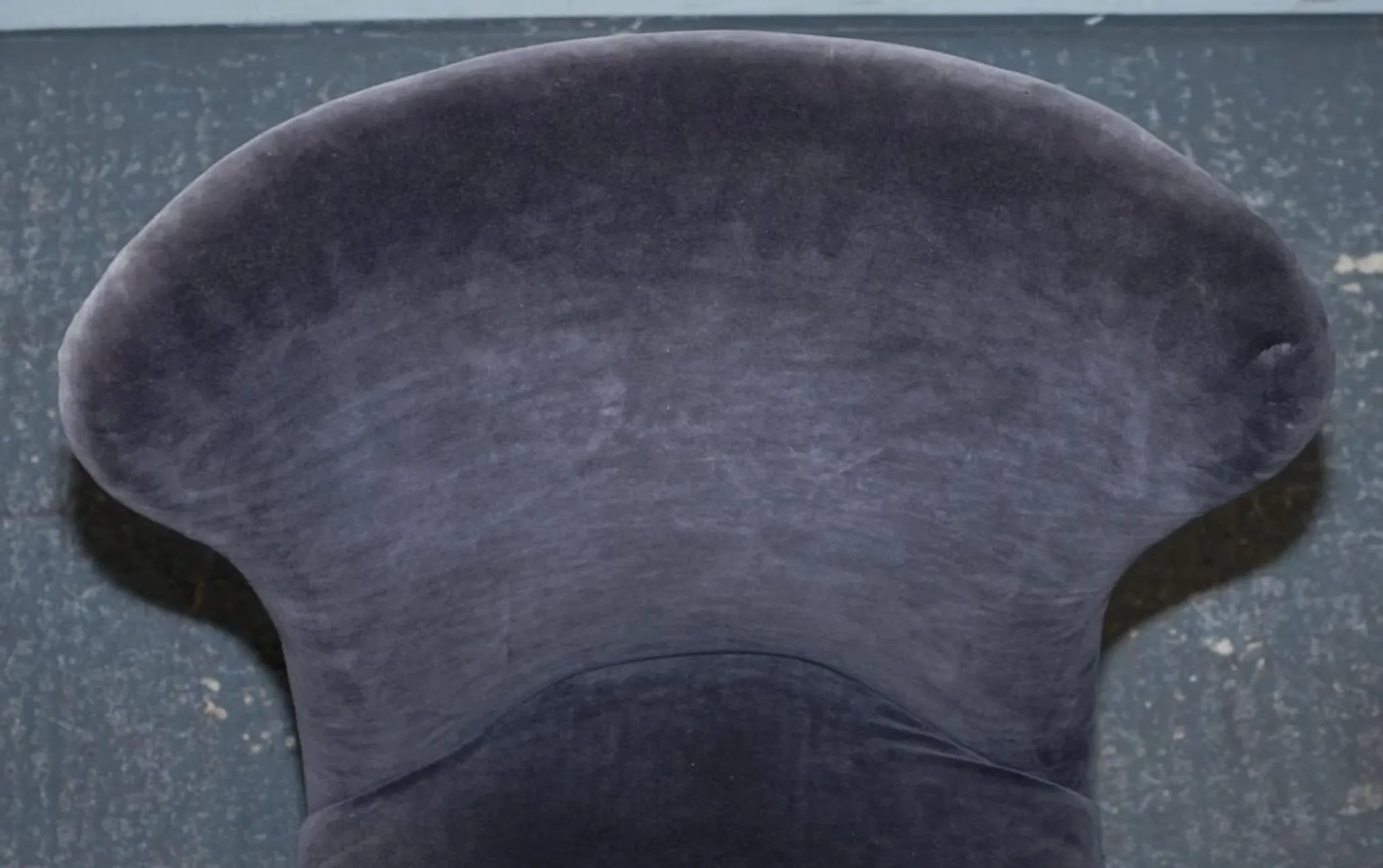 Vintage Office or Dining Chair in Navy Blue Velvet with Halo Studs