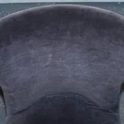 Vintage Office or Dining Chair in Navy Blue Velvet with Halo Studs